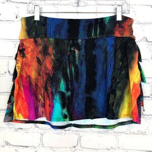Dona Jo Shakira Skirt Skort Size 2 Large Tennis Golf Pickleball Abstract Rainbow